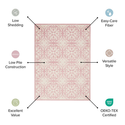 5' Gray Round Moroccan Power Loom Area Rug