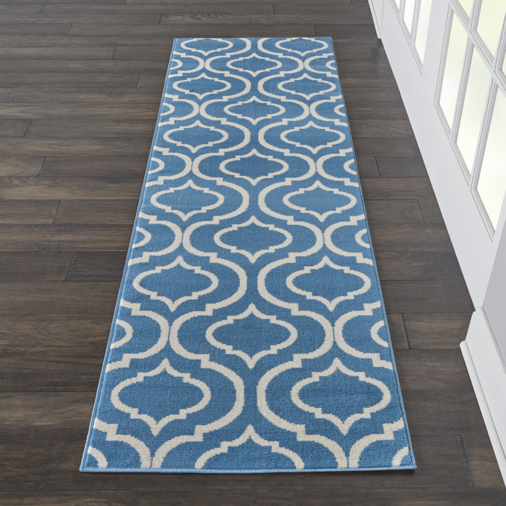 7' Gray Moroccan Power Loom Runner Rug