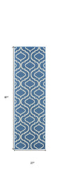 7' Gray Moroccan Power Loom Runner Rug