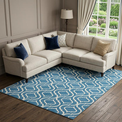 6' X 9' Gray Moroccan Power Loom Area Rug