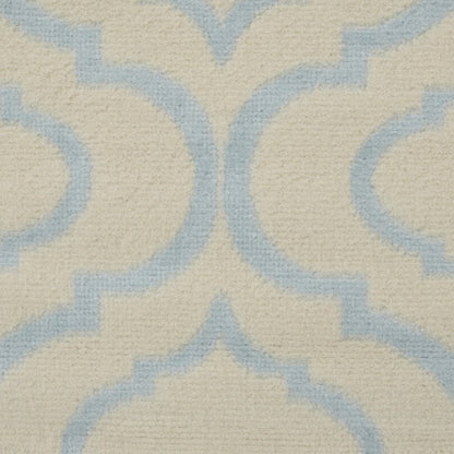 7' Ivory And Gray Moroccan Runner Rug