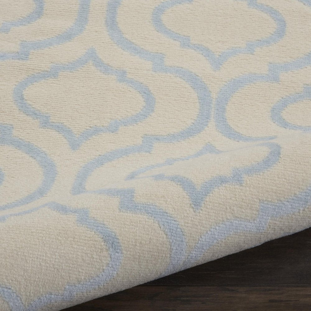 7' Ivory And Gray Moroccan Runner Rug