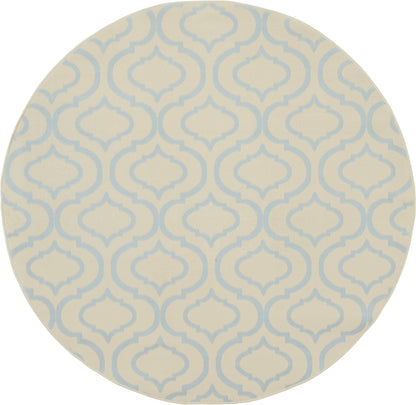 5' Gray Round Moroccan Power Loom Area Rug