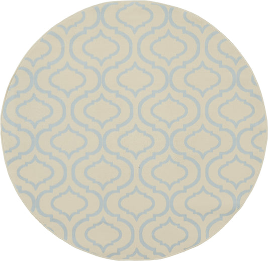 5' Gray Round Moroccan Power Loom Area Rug