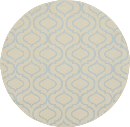 5' Gray Round Moroccan Power Loom Area Rug