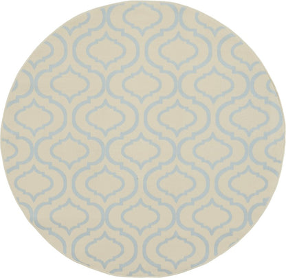 5' Gray Round Moroccan Power Loom Area Rug