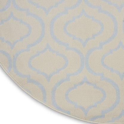 5' Ivory And Gray Moroccan Round Rug