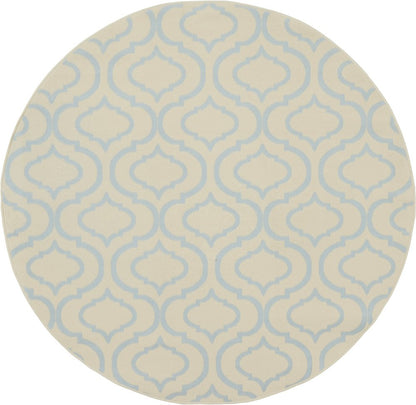 5' Gray Round Moroccan Power Loom Area Rug