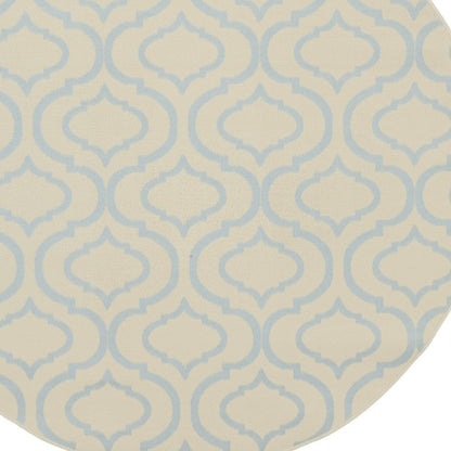 5' Ivory And Gray Moroccan Round Rug