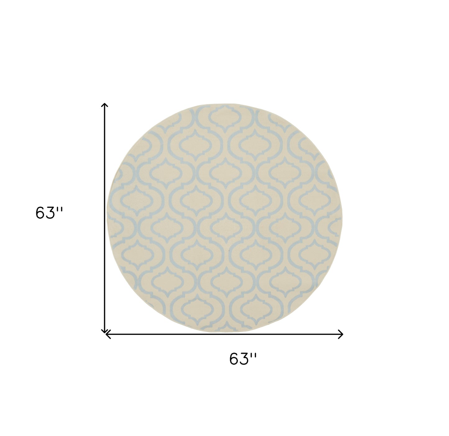 5' Gray Round Moroccan Power Loom Area Rug