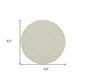 5' Gray Round Moroccan Power Loom Area Rug