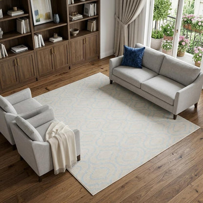 6' X 9' Ivory And Gray Moroccan Area Rug