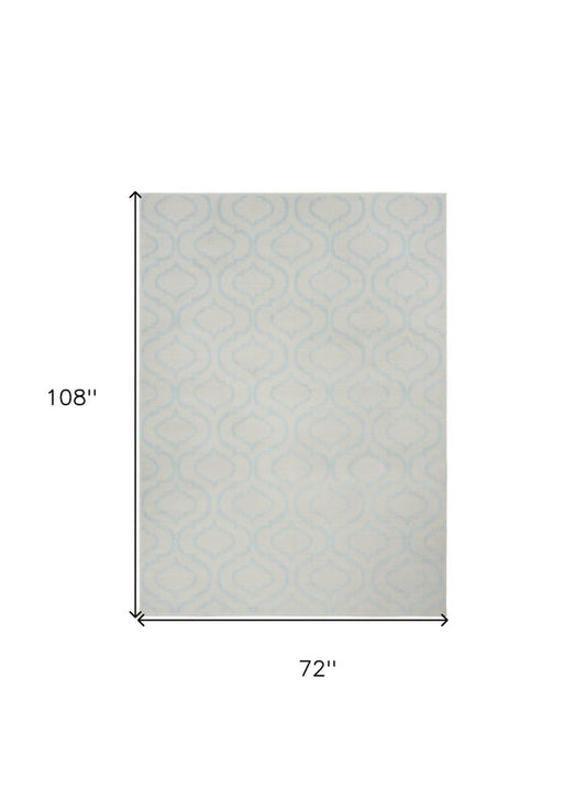 6' X 9' Ivory And Gray Moroccan Area Rug