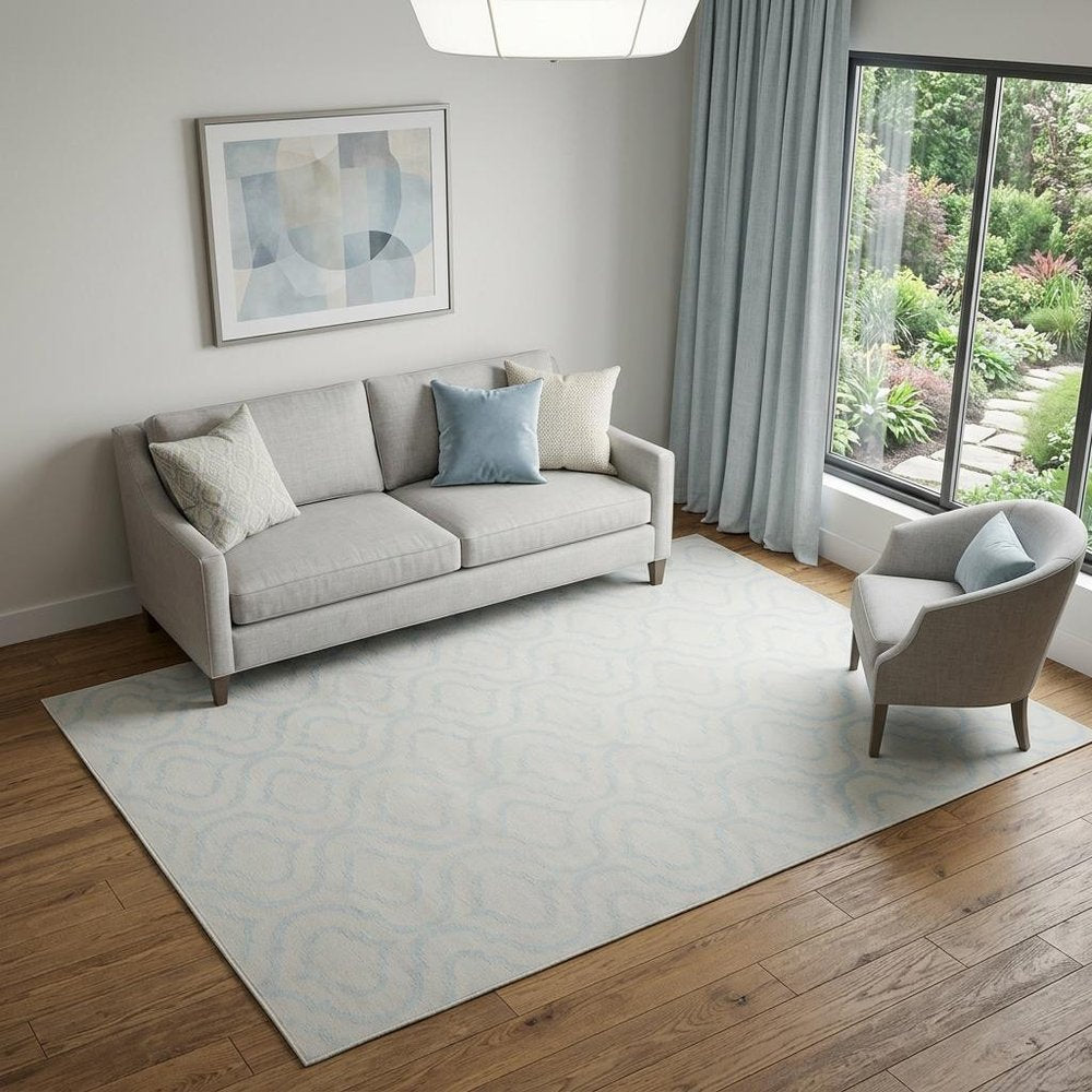 5' X 7' Gray Moroccan Power Loom Area Rug