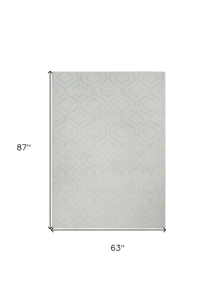 5' X 7' Ivory And Gray Moroccan Area Rug