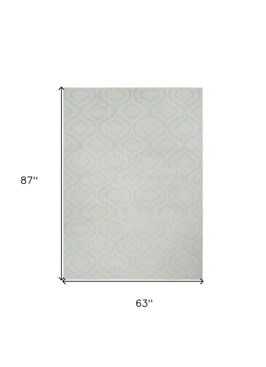 5' X 7' Ivory And Gray Moroccan Area Rug