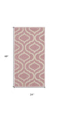 2' X 4' Gray Moroccan Power Loom Area Rug
