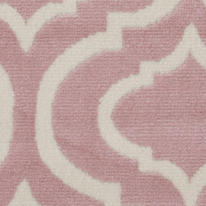 5' Pink And Ivory Moroccan Round Rug