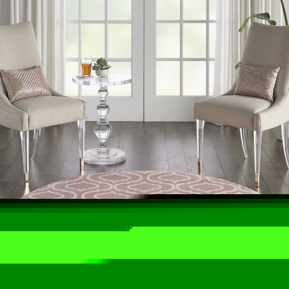 5' Gray Round Moroccan Power Loom Area Rug