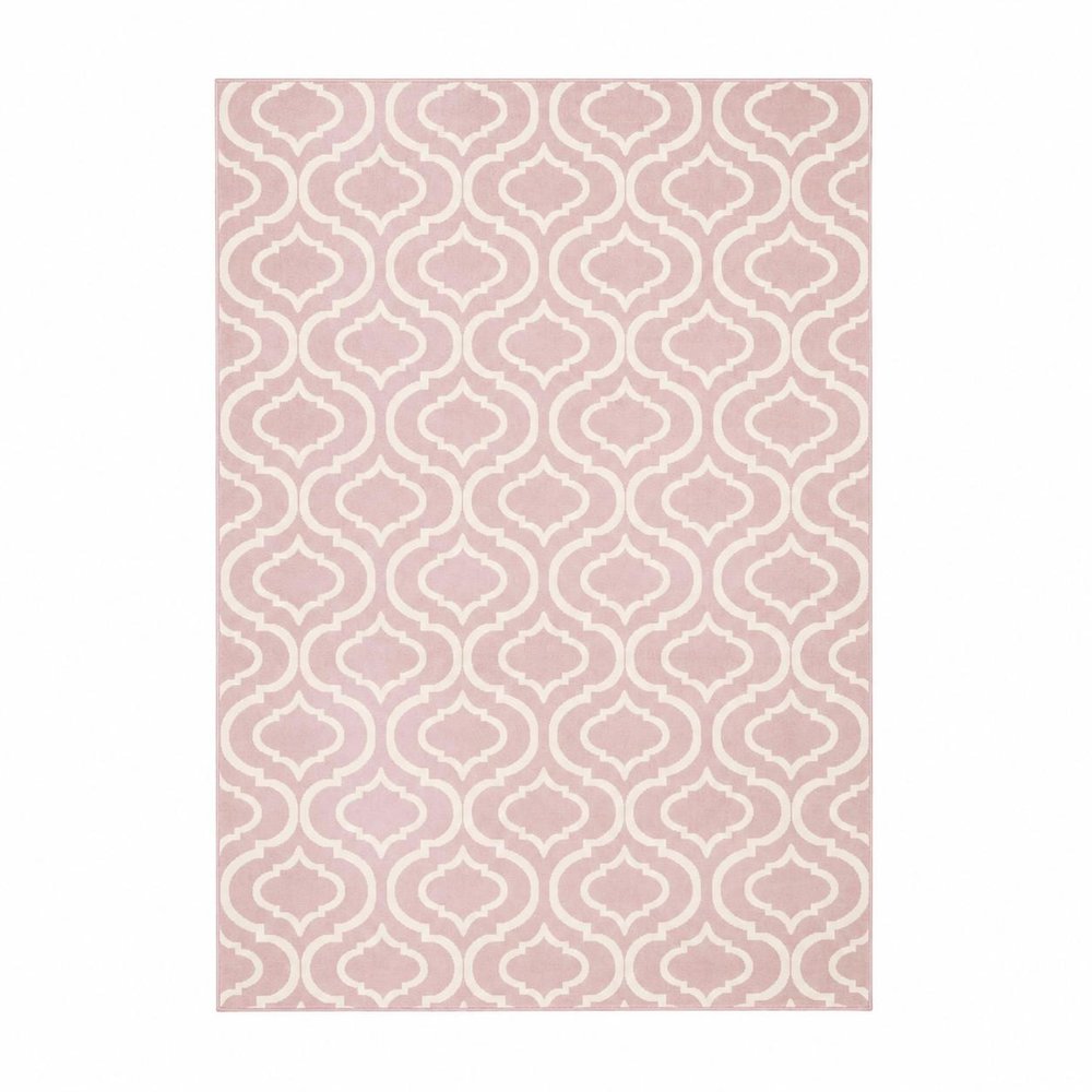 8' X 10' Pink And Ivory Moroccan Area Rug