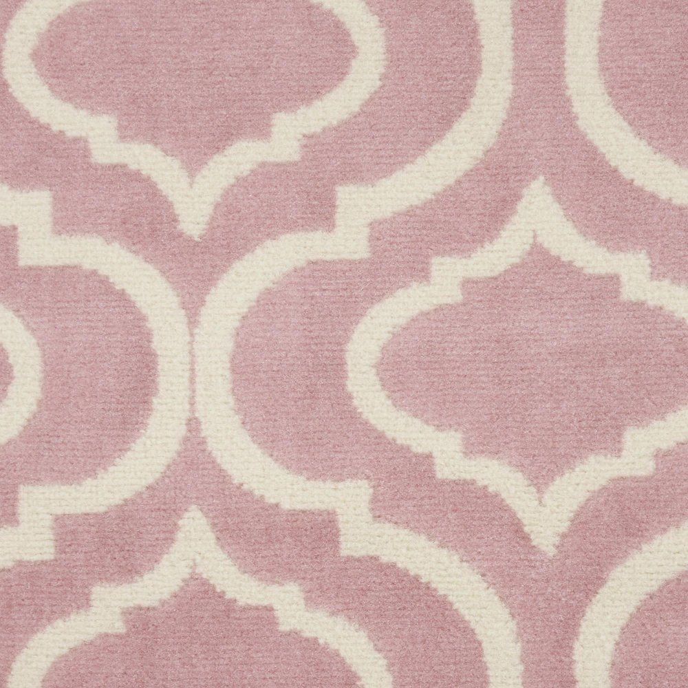 8' X 10' Pink And Ivory Moroccan Area Rug