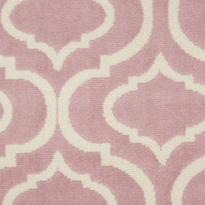 8' X 10' Pink And Ivory Moroccan Area Rug