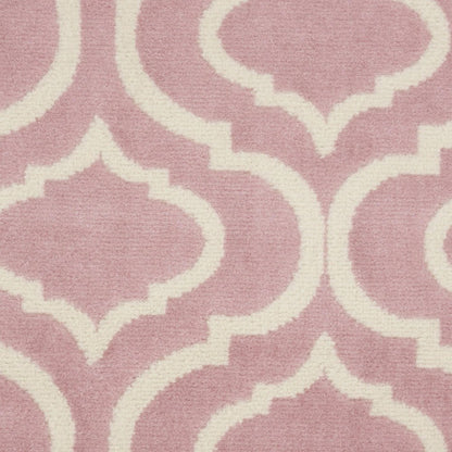 8' X 10' Pink And Ivory Moroccan Area Rug