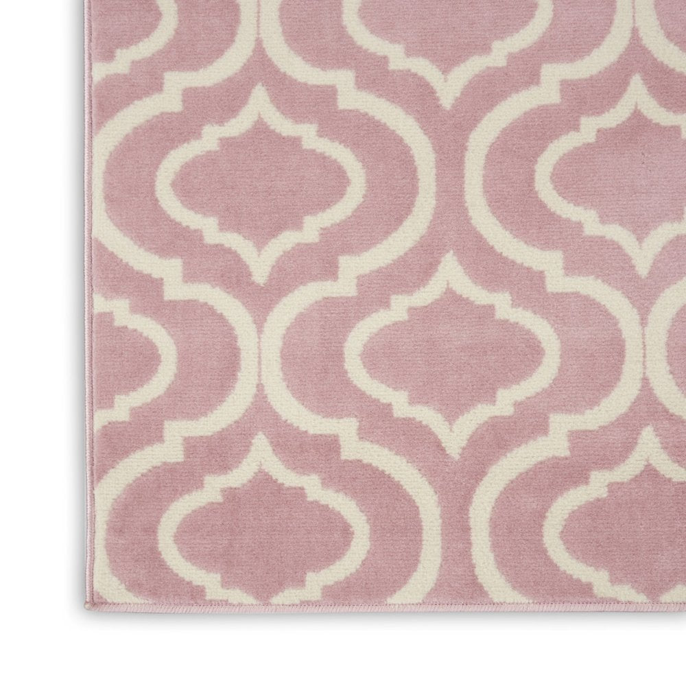 8' X 10' Pink And Ivory Moroccan Area Rug