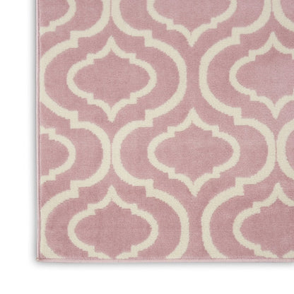 8' X 10' Pink And Ivory Moroccan Area Rug