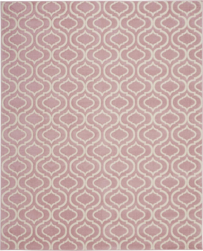 8' X 10' Pink And Ivory Moroccan Area Rug