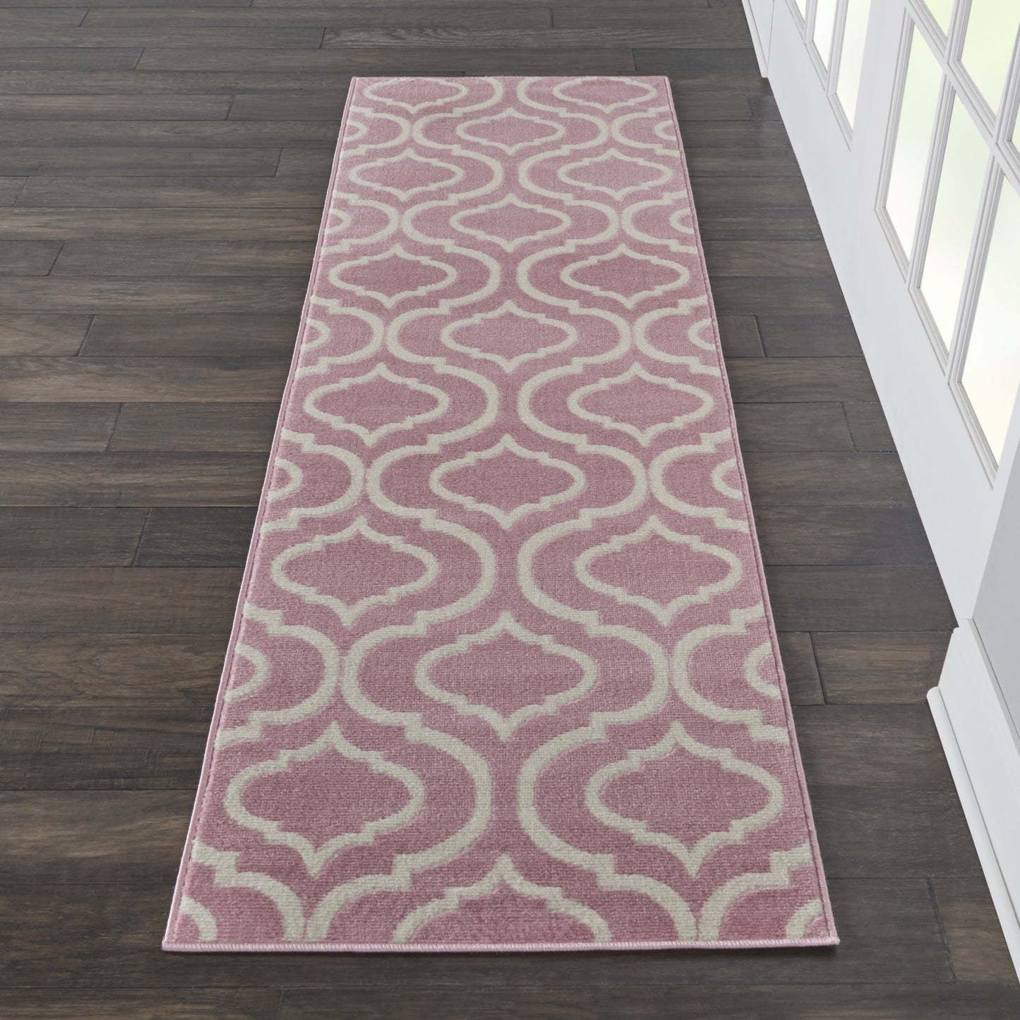 7' Gray Moroccan Power Loom Runner Rug