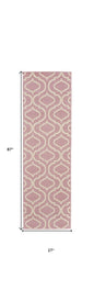 7' Gray Moroccan Power Loom Runner Rug