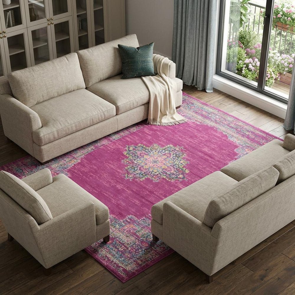 10' X 14' Blue Moroccan Power Loom Distressed Area Rug