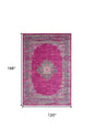 10' X 14' Blue Moroccan Power Loom Distressed Area Rug