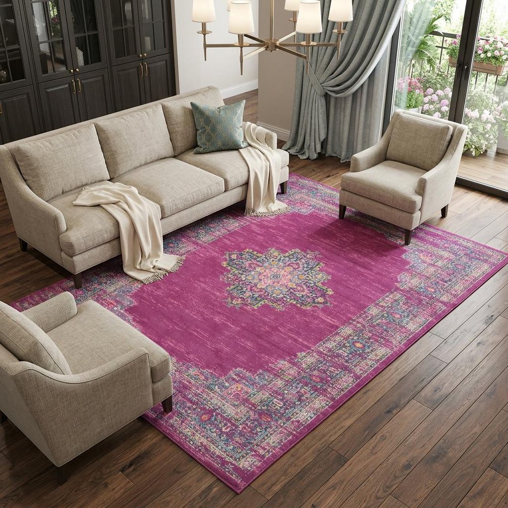 12' X 15' Blue Moroccan Power Loom Distressed Area Rug