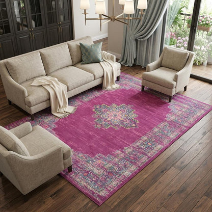12' X 15' Blue Moroccan Power Loom Distressed Area Rug
