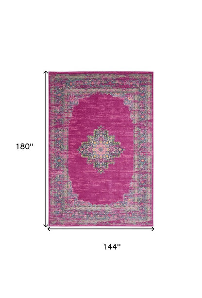 12' X 15' Blue Moroccan Power Loom Distressed Area Rug