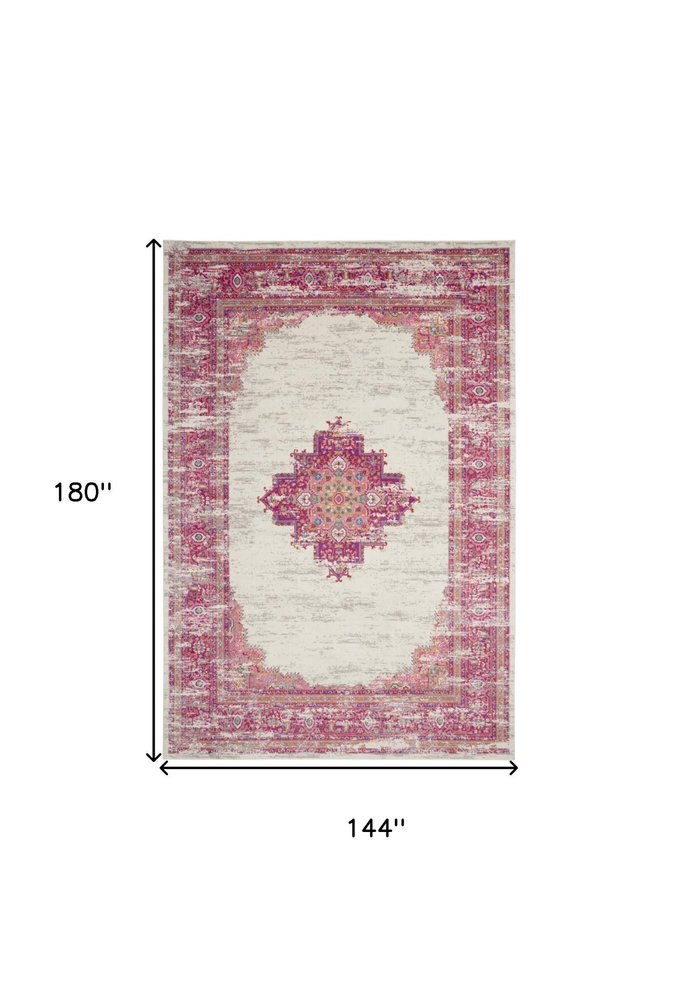 12' X 15' Blue Moroccan Power Loom Distressed Area Rug