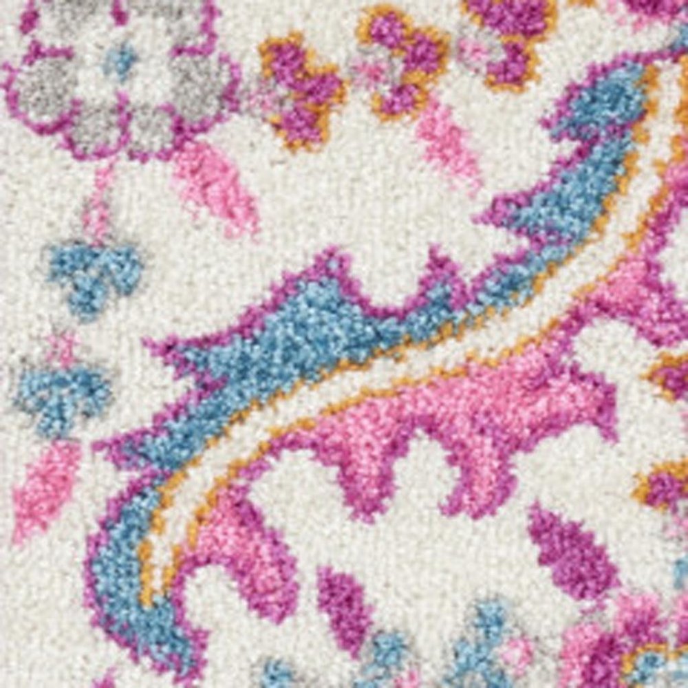 9' X 12' Gray Floral Power Loom Area Rug