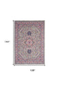 9' X 12' Gray Floral Power Loom Area Rug