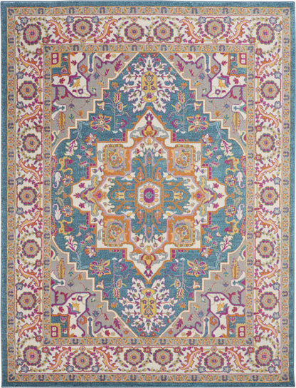 9' X 12' Gray Floral Power Loom Area Rug