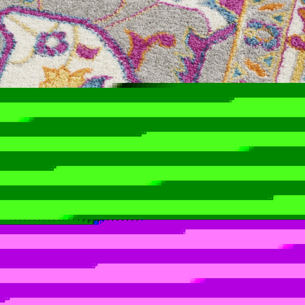 9' X 12' Gray Floral Power Loom Area Rug