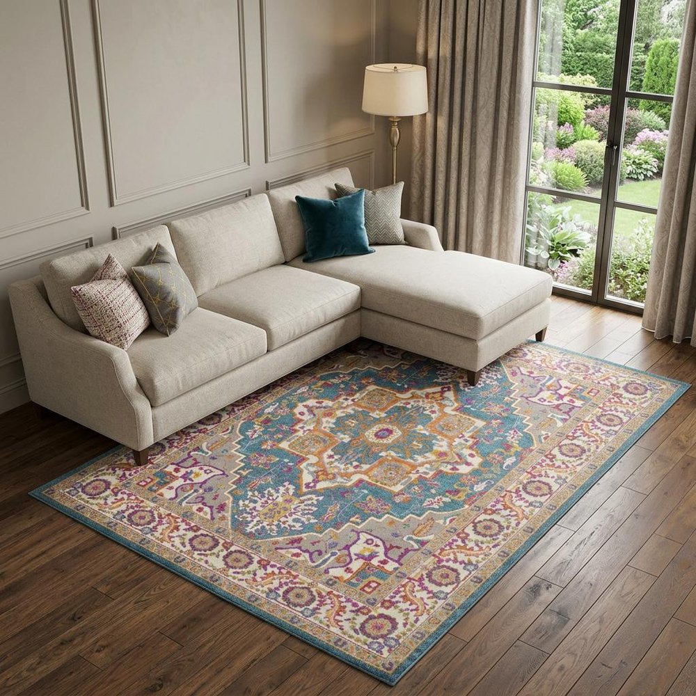 9' X 12' Gray Floral Power Loom Area Rug