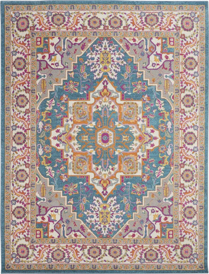 9' X 12' Gray Floral Power Loom Area Rug