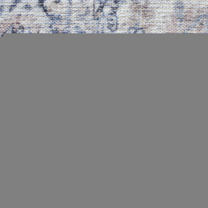 5' X 7' Blue And Pink Floral Power Loom Distressed Washable Area Rug