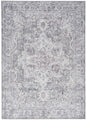 8' X 10' Blue And Pink Floral Power Loom Distressed Washable Area Rug