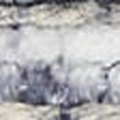 6' X 9' Blue And Pink Floral Power Loom Distressed Washable Area Rug