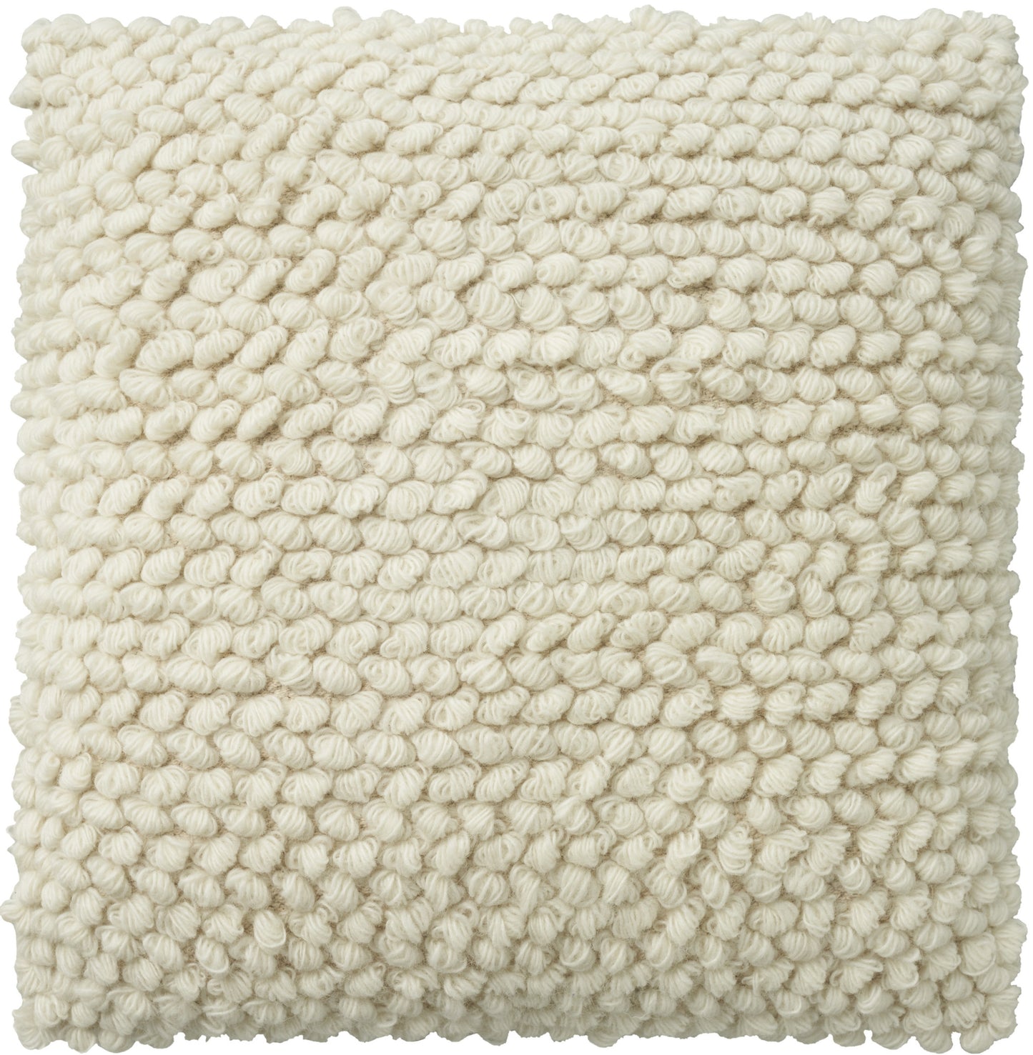 20" Ivory Wool Blend Throw Pillow With Texture