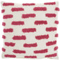 18" Pink and White Geometric Cotton Throw Pillow