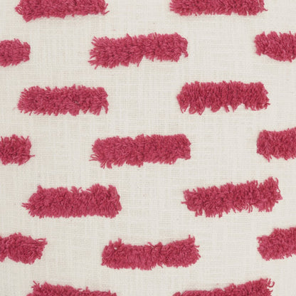 18" Pink and White Geometric Cotton Throw Pillow